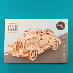 3D Wooden Puzzle Car mit LED – Holzbausatz, neu