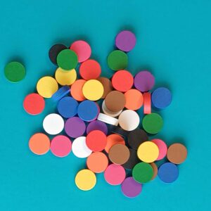 Samsonius Holzscheiben – große, farbige Spielmarker, 5 Stück