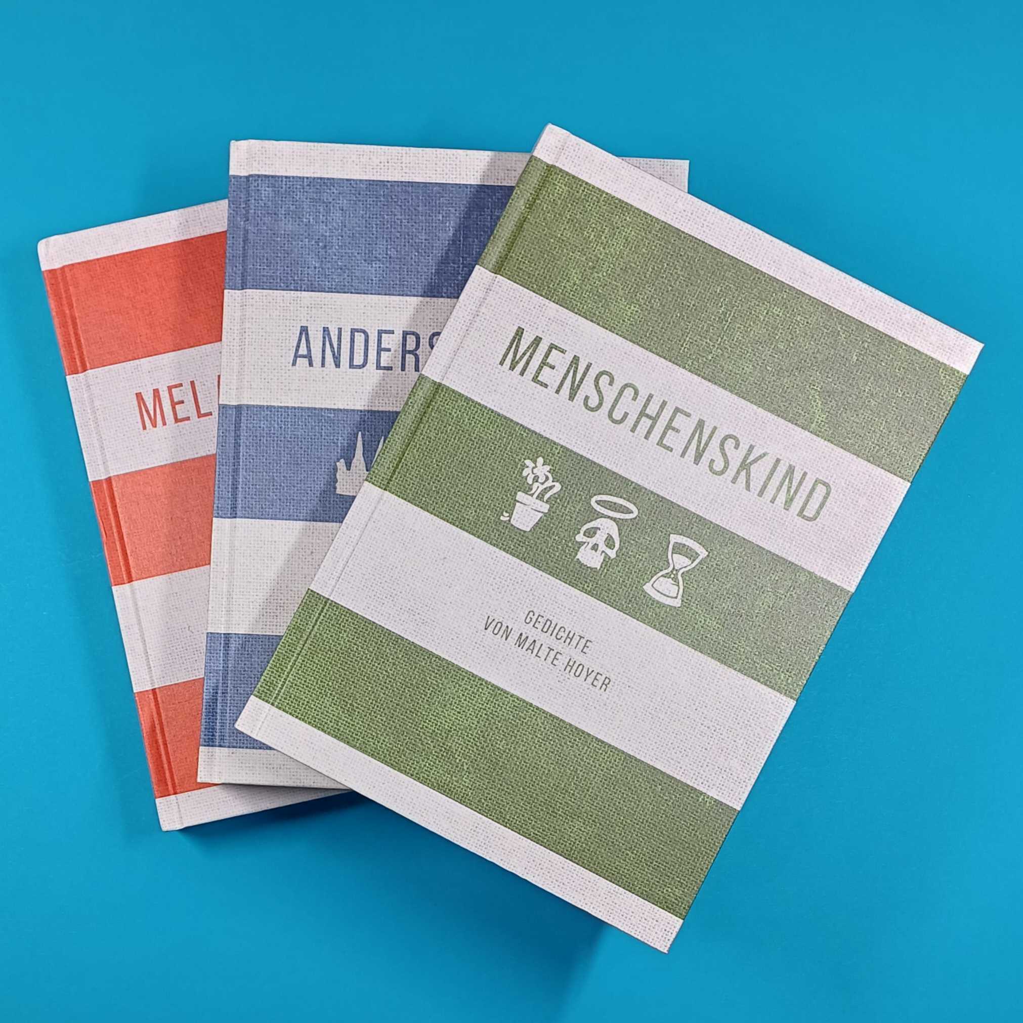 Malte Hoyer (Versengold) – 3er Buch-Bundle inkl. Hörbuch-CDs (Melancholiebe, Menschenskind, Anderswelten) – sehr gut / teils ungelesen