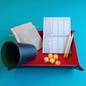 Würfelvirtuose Profiset – Noobi Würfelglück Block + Würfel (16 mm) + Würfelbrett + Würfelbecher