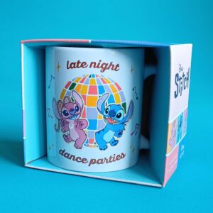 Disney Stitch & Angel Tasse – Late Night Dance Parties Keramik Mug in Geschenkbox