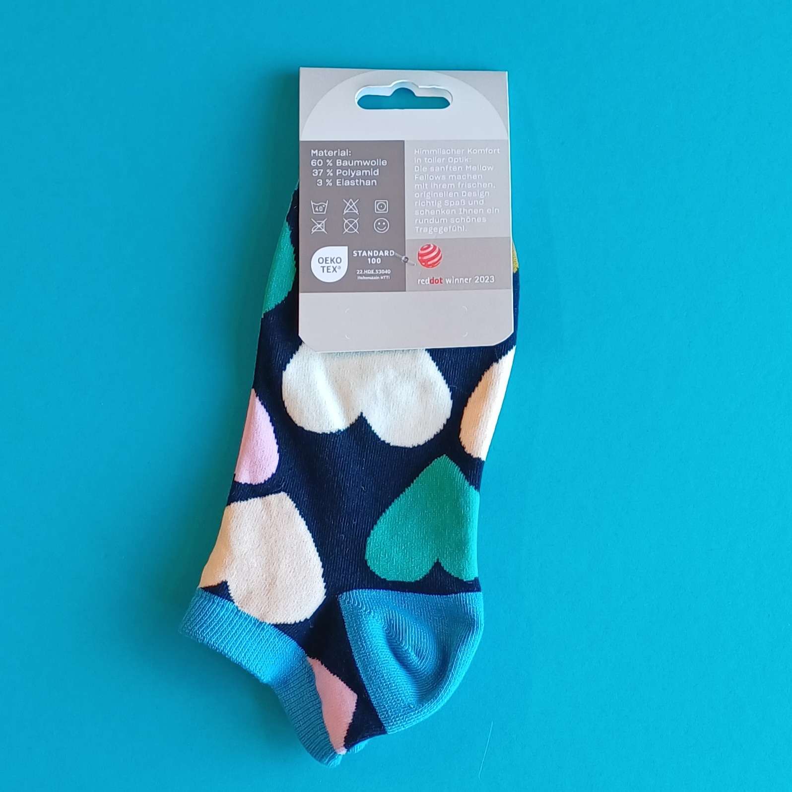 mellow fellows Everyday Sneaker Socks – Herzdesign - Größe 36 - 41 – Bild 2