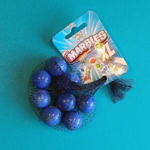 Murmeln XL – Blau schimmerndes Glasmurmel-Set