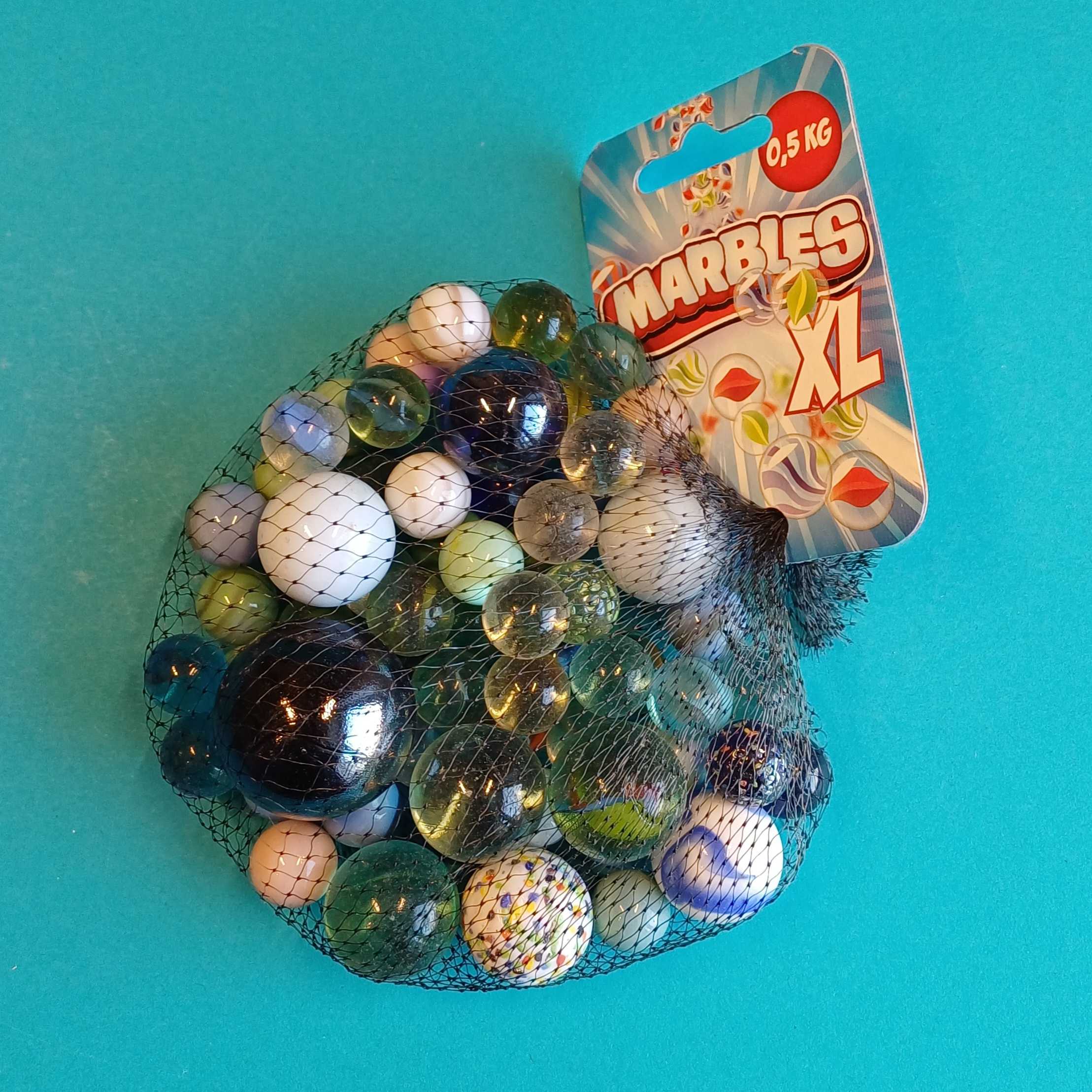 Murmel-Set XL – 0,5 kg bunte Glasmurmeln