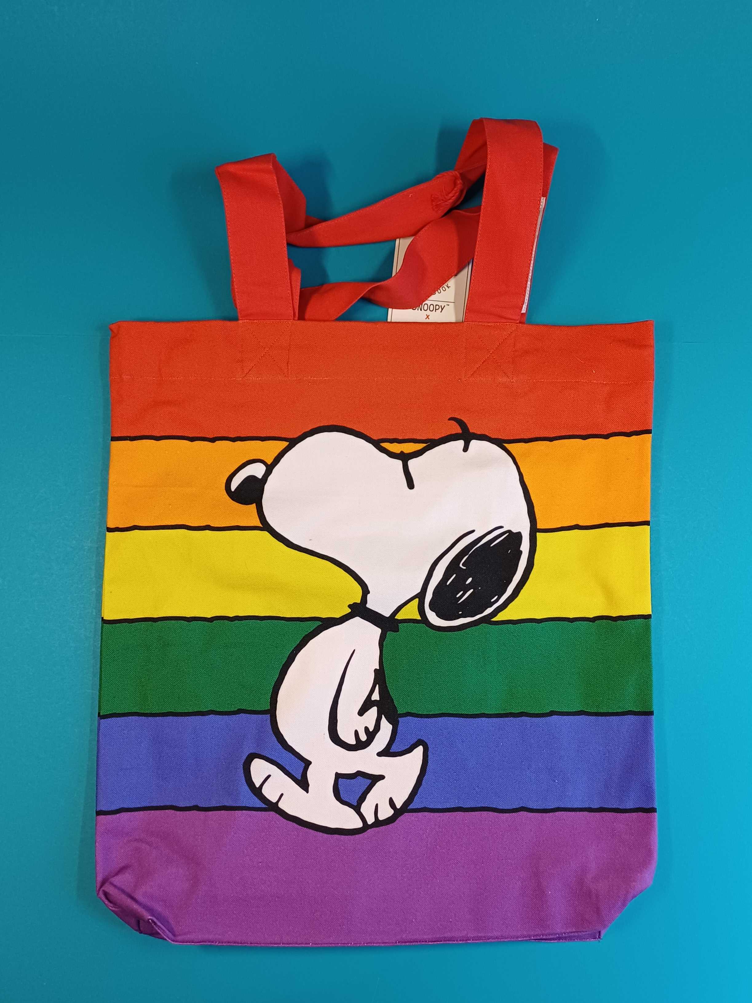 Snoopy Regenbogen Stofftasche mit Reißverschluss