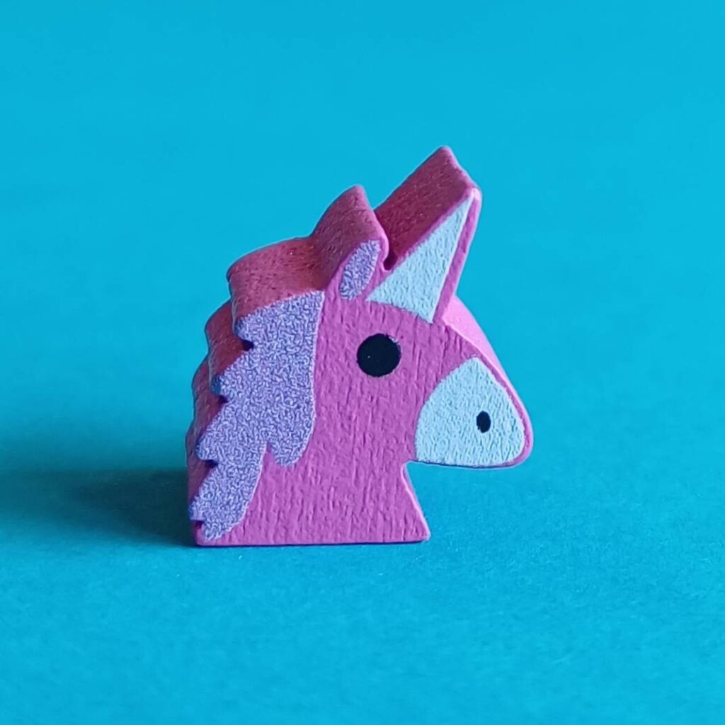 Einhorn-Spielstein aus Holz – Pink