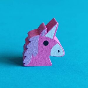 Einhorn-Spielstein aus Holz – Pink