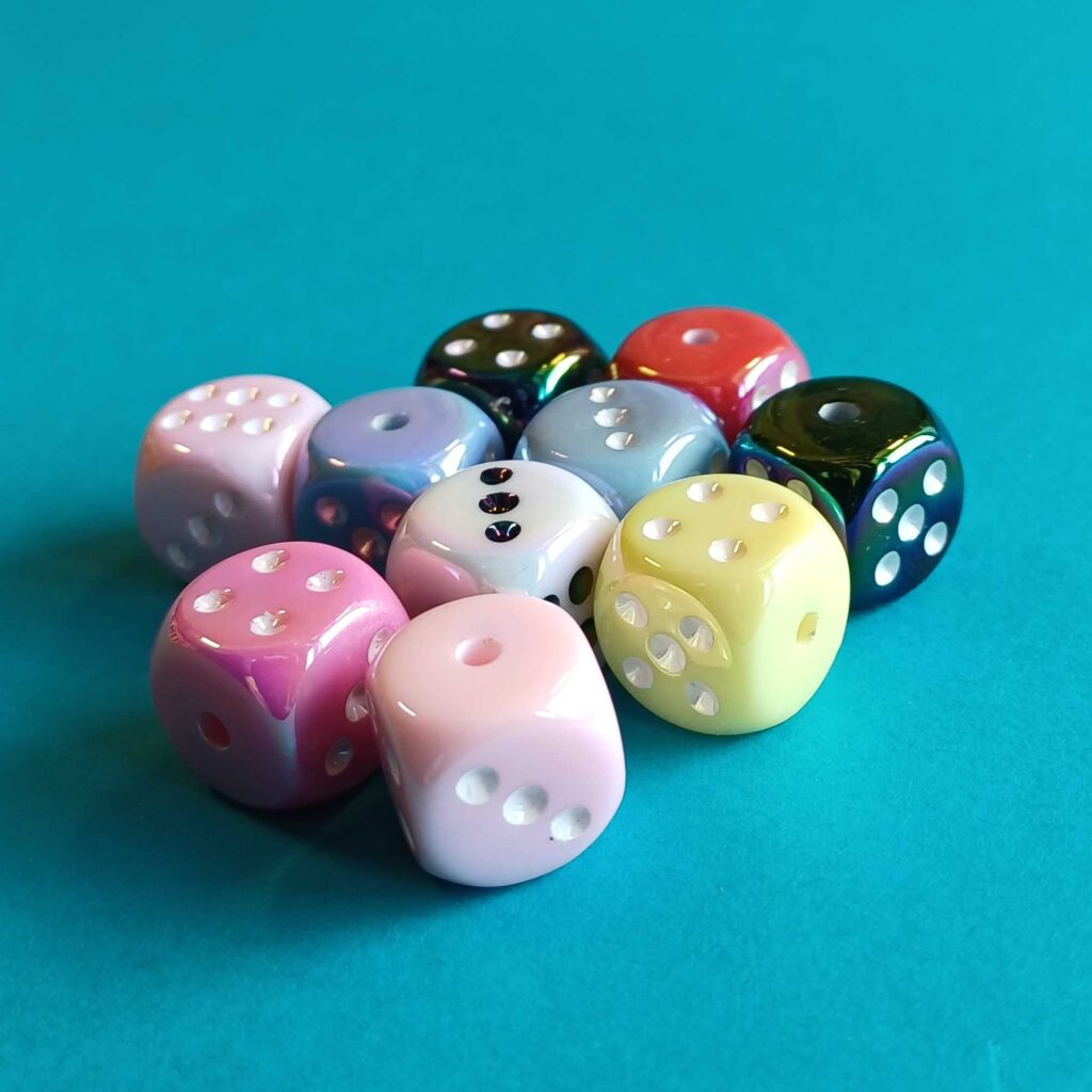 Würfelperlen-Set – Rosa & Pastell mit Metallic-Schimmer (10-teilig)