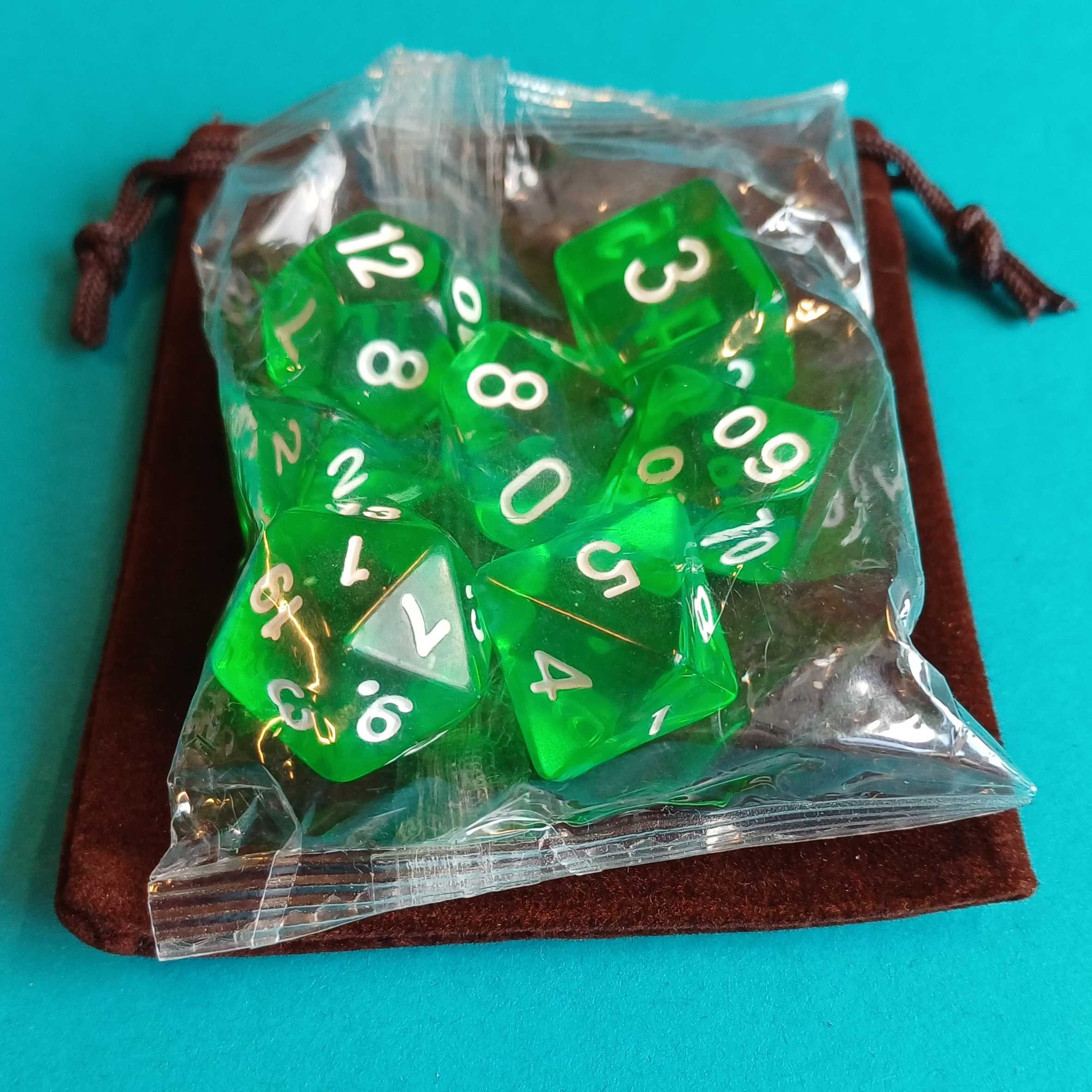 Polyhedral Dice Set – 7-teiliges Rollenspiel-Würfelset (inkl. Samtbeutel) – Bild 3