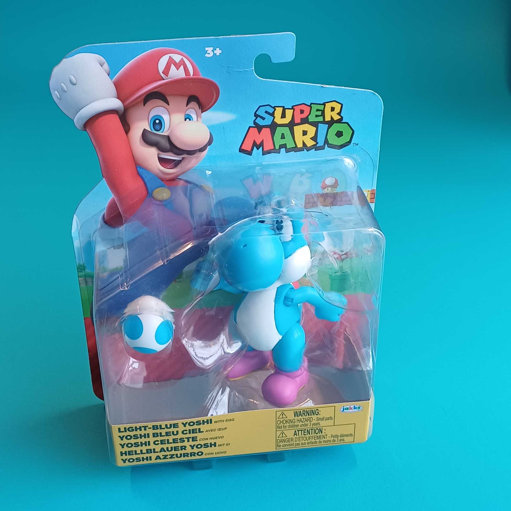 Super Mario – Light Blue Yoshi Actionfigur mit Ei – Bild 3