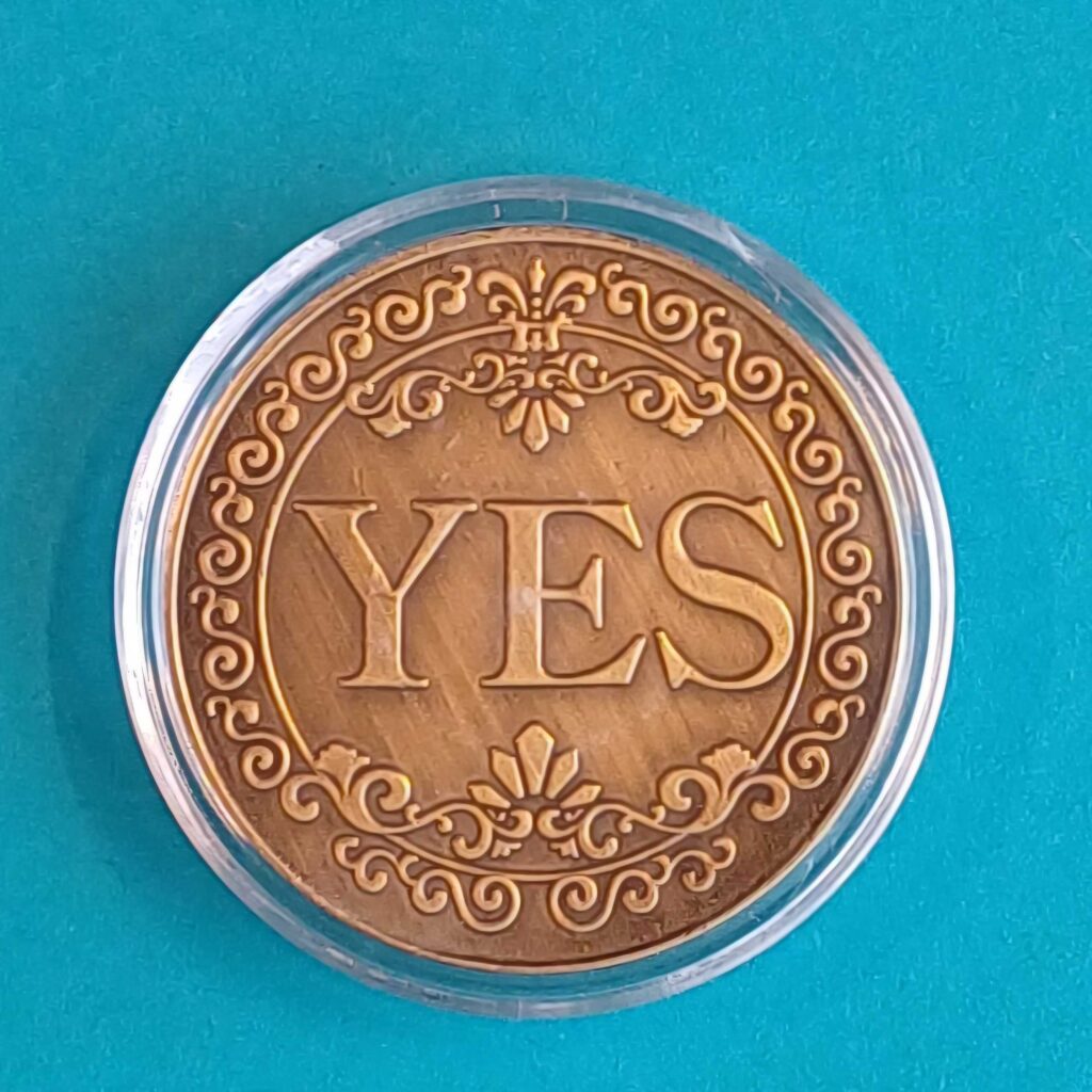 Entscheidungs-Münze „YES / NO“