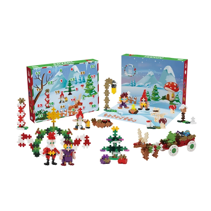 Plus-Plus Adventskalender – Weihnachtsdorf – 600 Kreative Bausteine