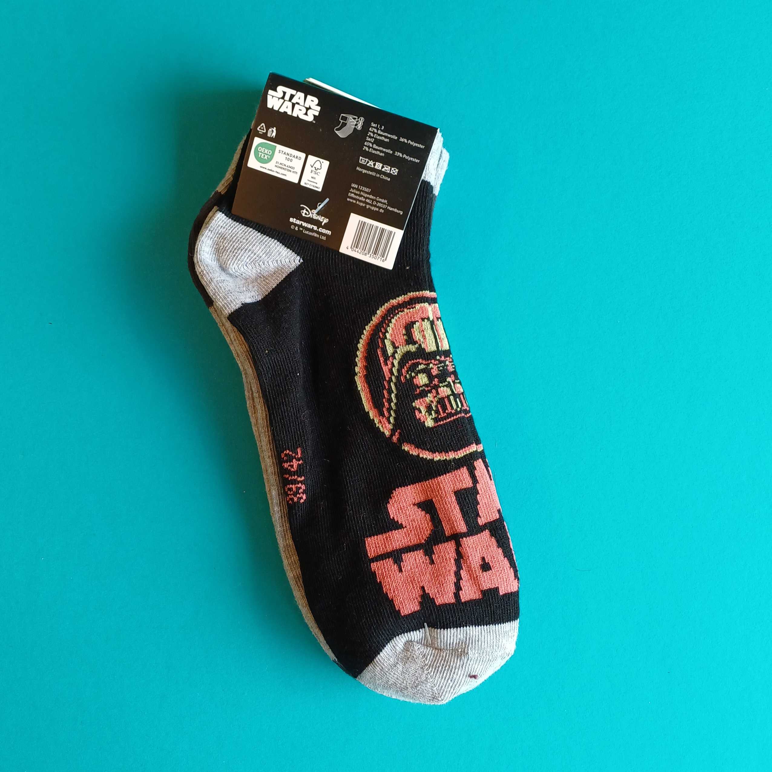 Star Wars Sneaker-Socken 3er-Set – Größe 39–42 – Bild 2