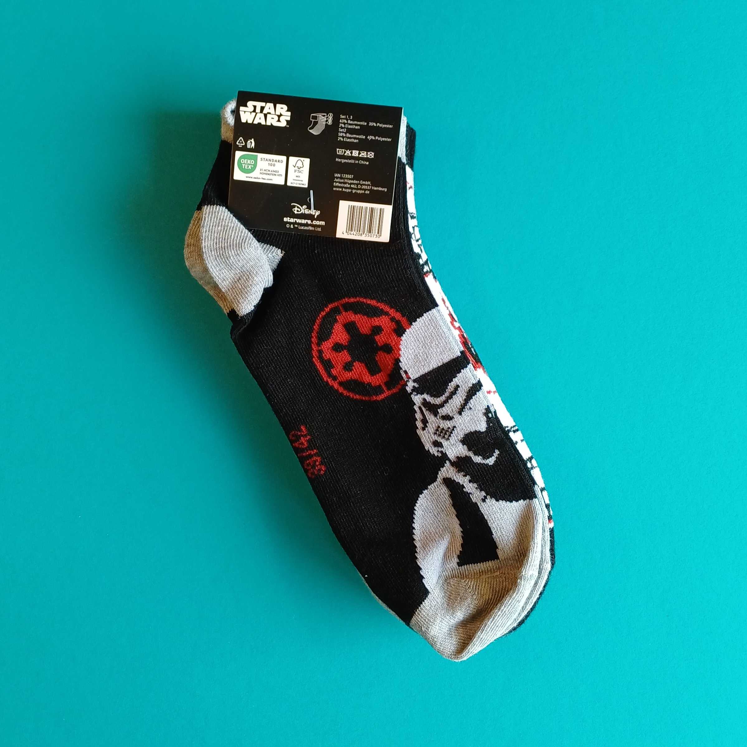 Star Wars Sneaker-Socken 3er-Set – Größe 39–42 – Bild 2