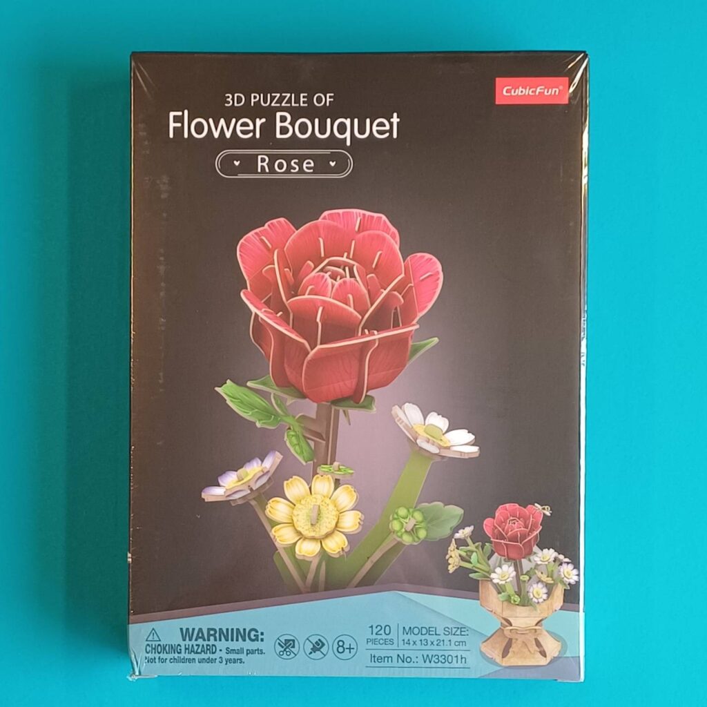 CUBICFUN 3D Puzzle – Blumentopf Rose – 120 Teile
