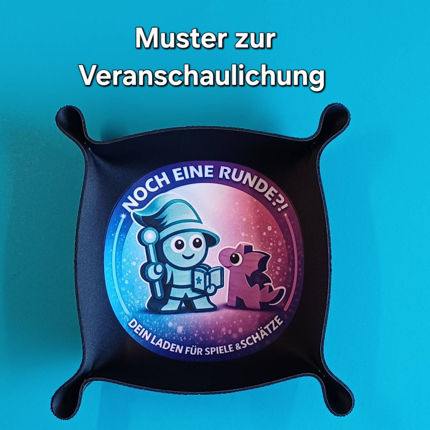 Premium-Würfelnest (Dice Tray) – Roter Drache – nachleuchtend – 22 × 22 cm – Bild 4