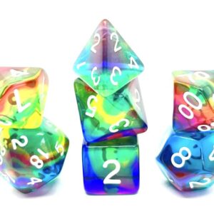 Würfelset Transparent - Rainbow Storm