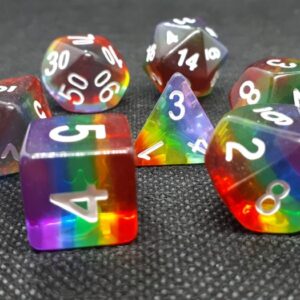 Würfelset Transparent: Rainbow